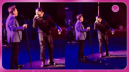 Zé Felipe canta com o pai no show de Leonardo