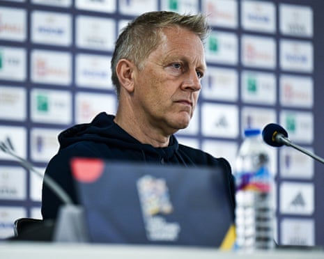 Heimir Hallgrímsson addresses the media on Wednesday.