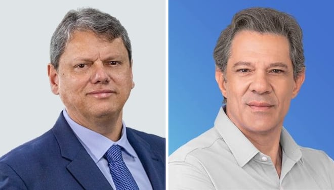 Real Time: Tarcísio tem 53% das intenções de voto no 1° turno em São Paulo; Haddad soma 38%
