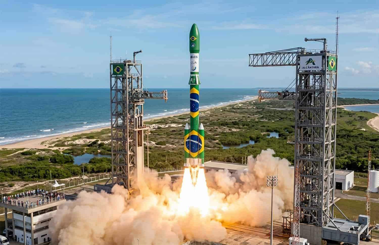 Brasil lança foguete para testar sistema de recuperação por paraquedas