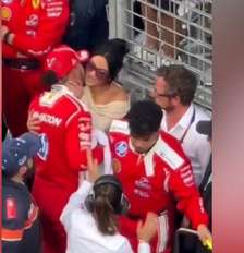 Hamilton é flagrado beijando Kim Kardashian após GP de Mônaco. Foto: Reprodução/X