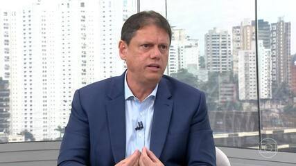 Tarcísio de Freitas (Republicanos) fala sobre Segurança em entrevista a TV Globo