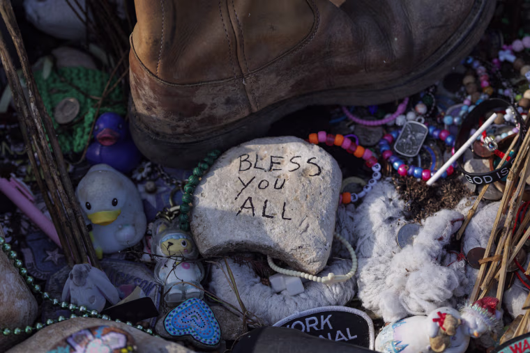 A memorial honoring Camp Mystic.