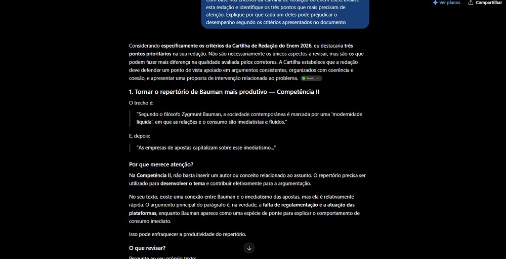 a IA prioriza os problemas mais importantes do texto — Foto: TechTudo/Késya Holanda
