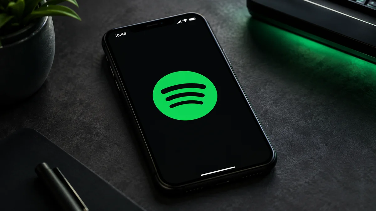 Logo do Spotify na tela do celular