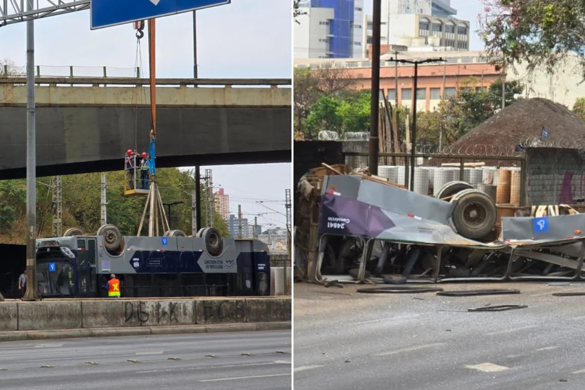 Ônibus foi lançado do Viaduto Helena Greco, em BH, durante as gravações de Vicentina Pede Desculpas, em 2024