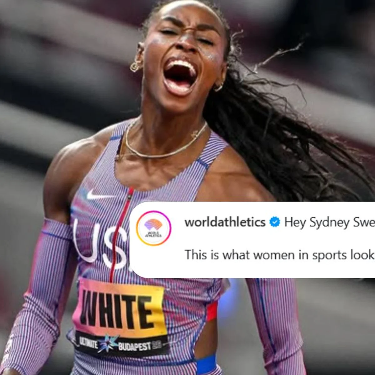 World Athletics cutuca atriz Sydney Sweeney após comercial polêmico
