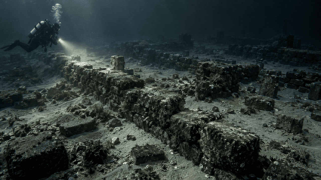 Mergulhadores encontraram 25 estruturas de uma cidade medieval que desapareceu no Mar do Norte há cerca de 700 anos, e algumas fundações podem ter sido uma tentativa dos moradores de impedir que o mar engolisse o lugar
