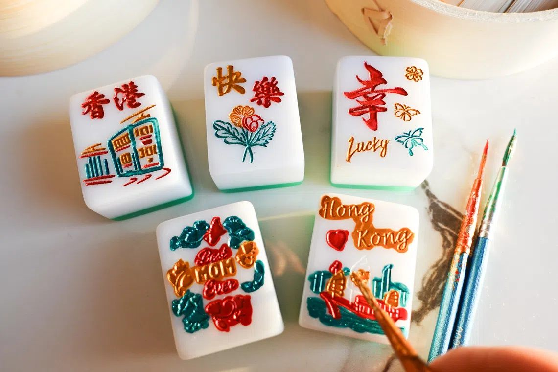 At the Karen Aruba Art studio in Jockey Club Creative Arts Centre, she runs a two-hour mahjong tile colouring and art workshop for HK$390 a person.