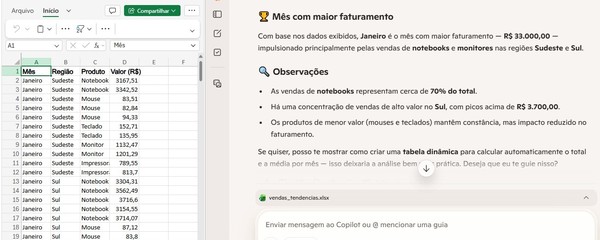 Copilot no Excel: 5 tarefas que você pode fazer sem saber fórmulas