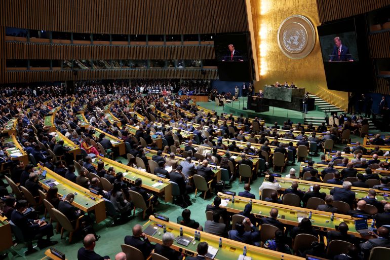A general view of the UN General Assembly hall during the 81st UN General Assembly in New York City, US, September 22, 2026. The assembly is considering long-standing calls to reform the UN Security Council [Kylie Cooper/Reuters]