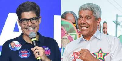 &Agrave; esquerda, ACM Neto (Uni&atilde;o), e, &agrave; direita, Jer&ocirc;nimo Rodrigues (PT), candidatos ao Governo da Bahia em 2026. Foto: Divulga&ccedil;&atilde;o / Estad&atilde;o