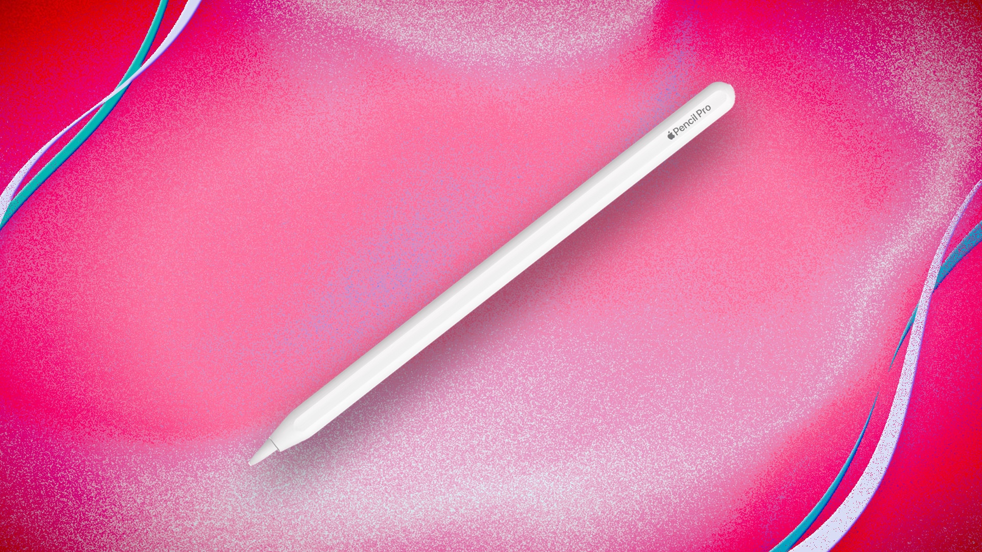 Apple Pencil Pro on a pink background
