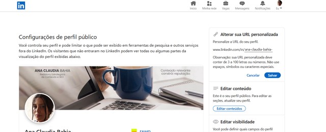 Como personalizar a URL do LinkedIn para facilitar buscas e candidaturas