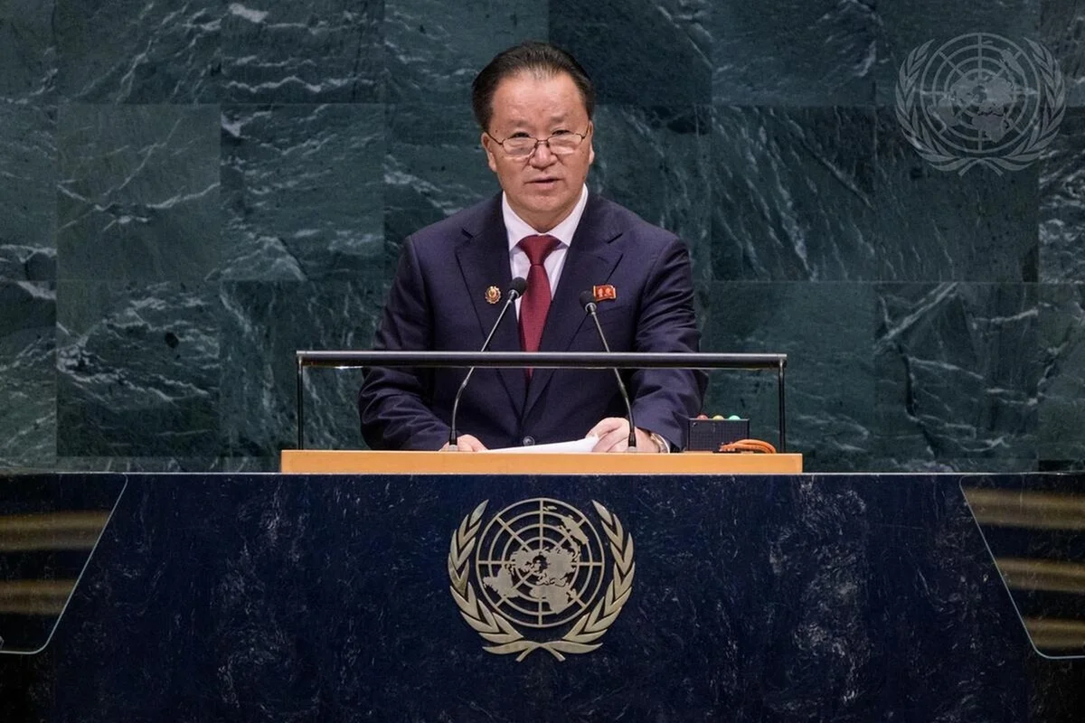 Imagem colorida mostra Coreia do Norte na Assembleia Geral da ONU - Metrópoles