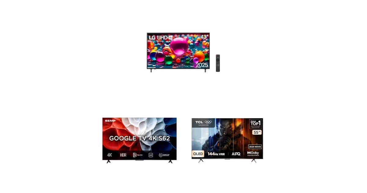 Quer renovar a sala? Veja uma seleção de Smart TVs 4K em promoção na Amazon