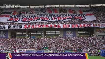 Torcida do Santa Cruz esgota ingressos e arena deve receber mais de 45 mil no domingo