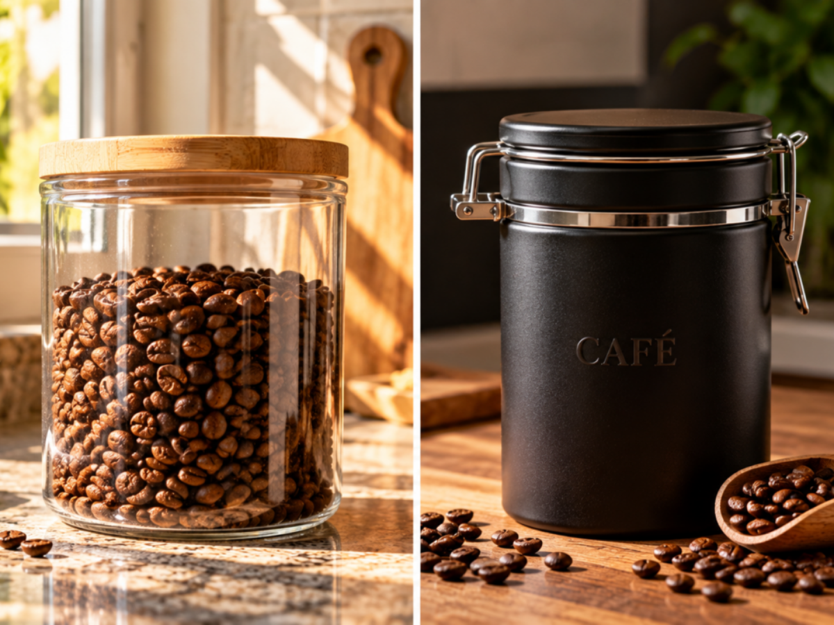 Por que o café perde aroma mais rapidamente quando é guardado em potes transparentes?