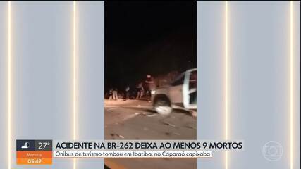 Acidente com ônibus na BR-262 deixa mortos e feridos, no ES