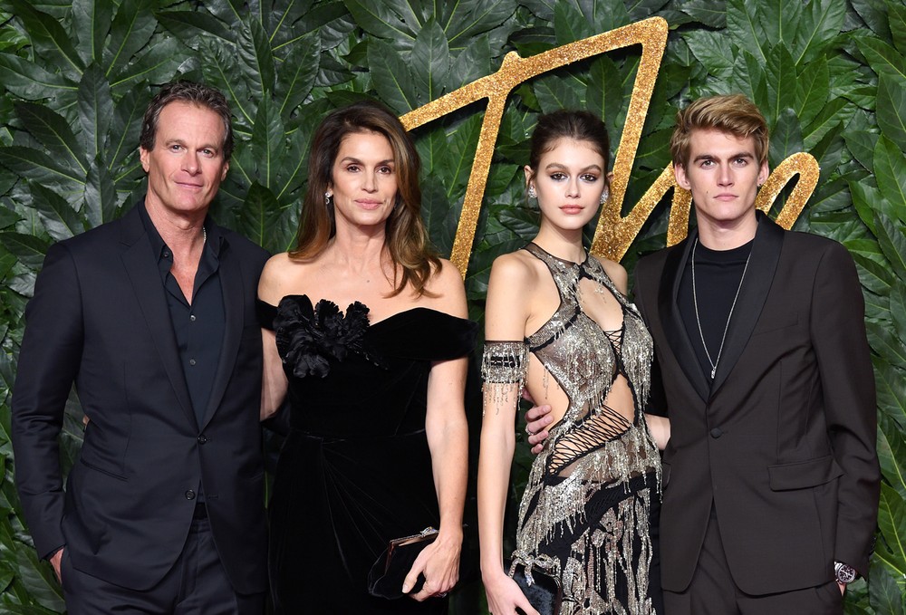 Rande Gerber, Cindy Crawford, Kaia Gerber e Presley Gerber — Foto: Getty Images