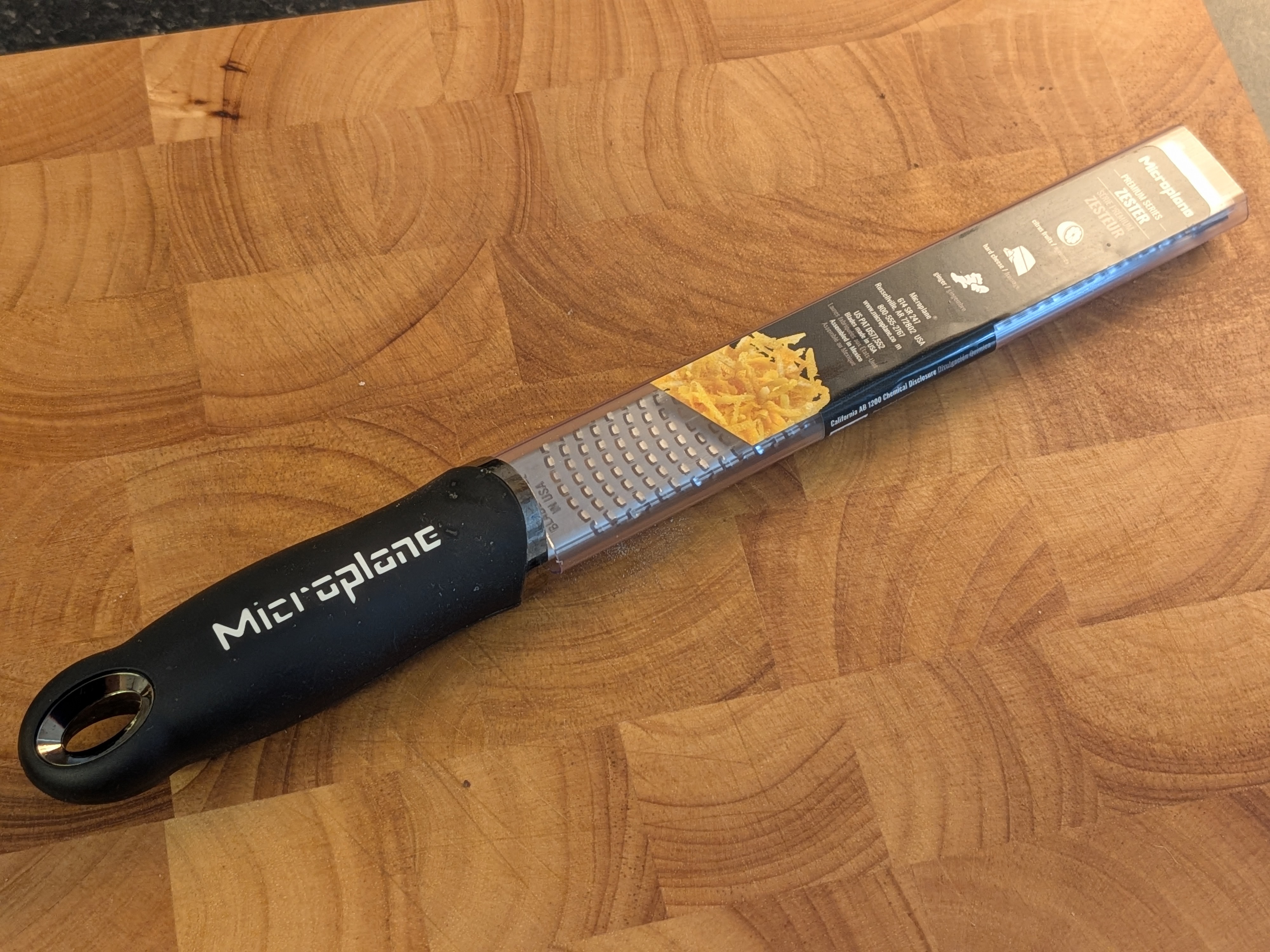 microplane on cutting board