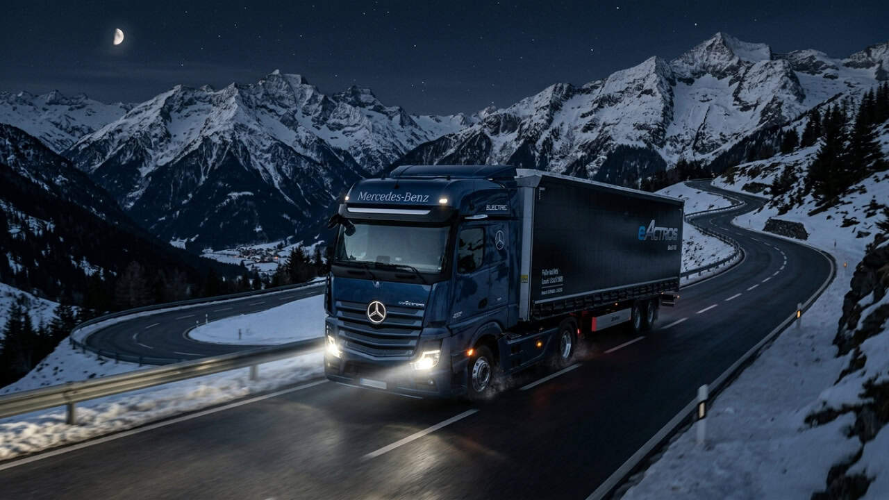 Um caminhão elétrico de 40 toneladas percorre 490 km todas as noites em uma rota onde muitos motores diesel são proibidos de circular
