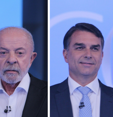 Lula (PT) e Flávio Bolsonaro (PL) participaram de debate na Globo nesta sexta-feira, 24 Foto: Estadão Conteúdo