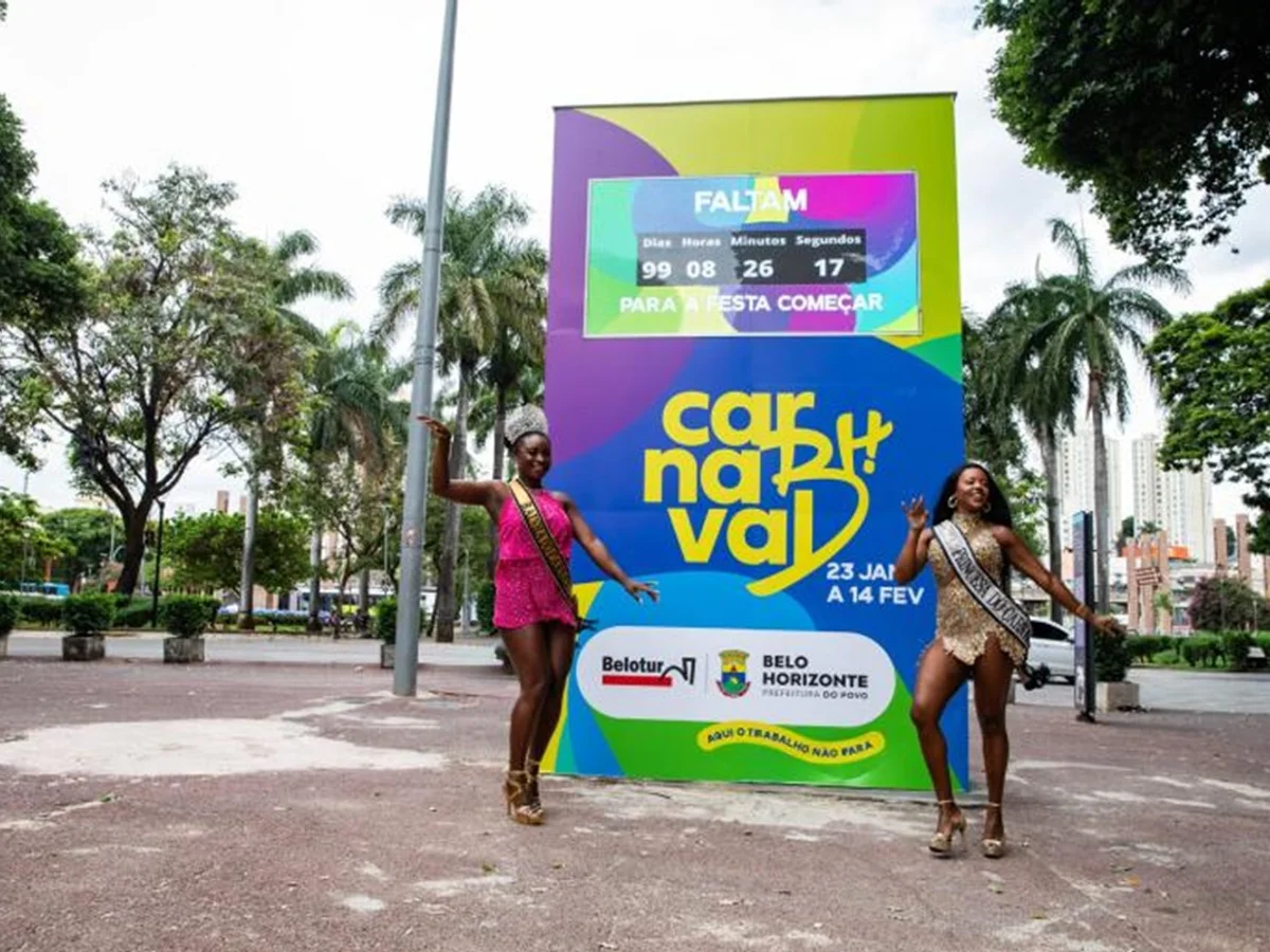 BH ganha totem com contagem regressiva há 100 dias do Carnaval 2027