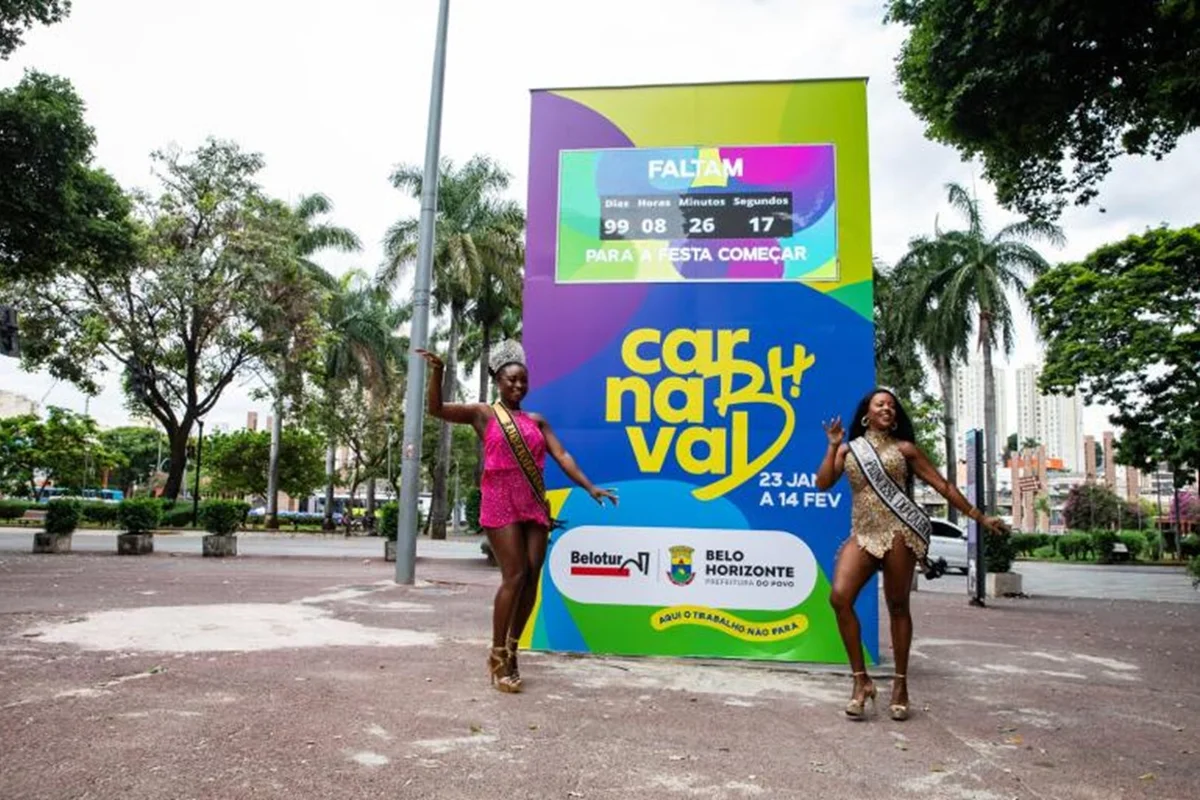BH ganha totem com contagem regressiva há 100 dias do Carnaval 2027