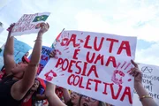 A manifestação, comandada por estudantes da UnB, apoiou à candidatura de Luiz Inácio Lula da Silva