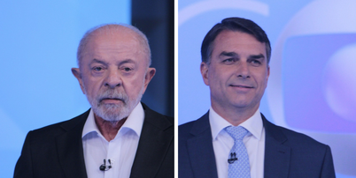 Lula (PT) e Fl&aacute;vio Bolsonaro (PL) participaram de debate na Globo nesta sexta-feira, 24 Foto: Estad&atilde;o Conte&uacute;do