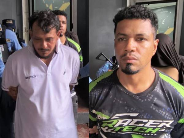 Momentos de la detención de Angner Antonio Arrazola Rubio, de 33 años, Johnny Alberto Pineda Sosa, de 41.