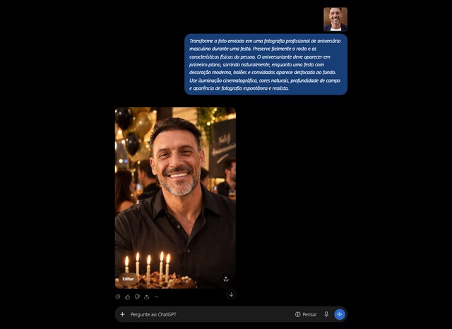 Prompt para foto de aniversário masculino: 9 ideias para usar no ChatGPT